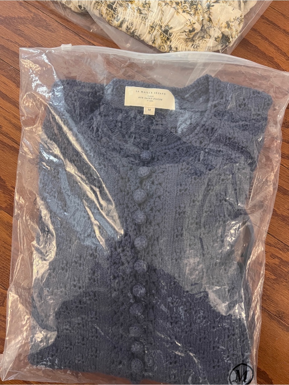 Sezane MARTIE CARDIGAN in mineral Blue, XS S M L - Picture 5 of 9